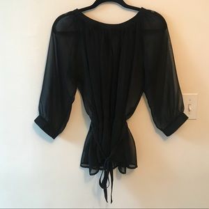 BEDO Femme Sheer Black Blouse